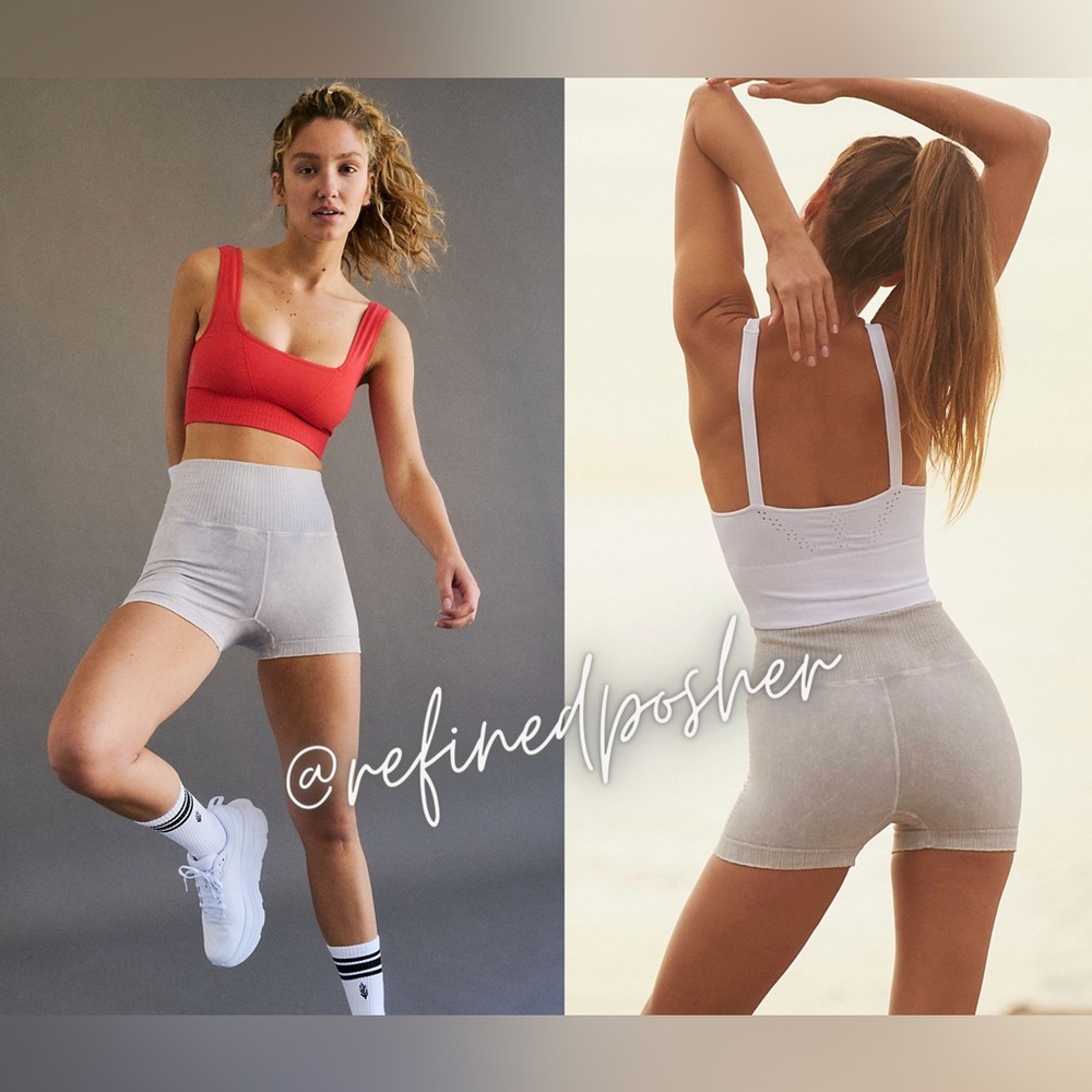 Free People Movement Good Karma Running Shorts Iced Grey XS/S & M/L NEW w logo